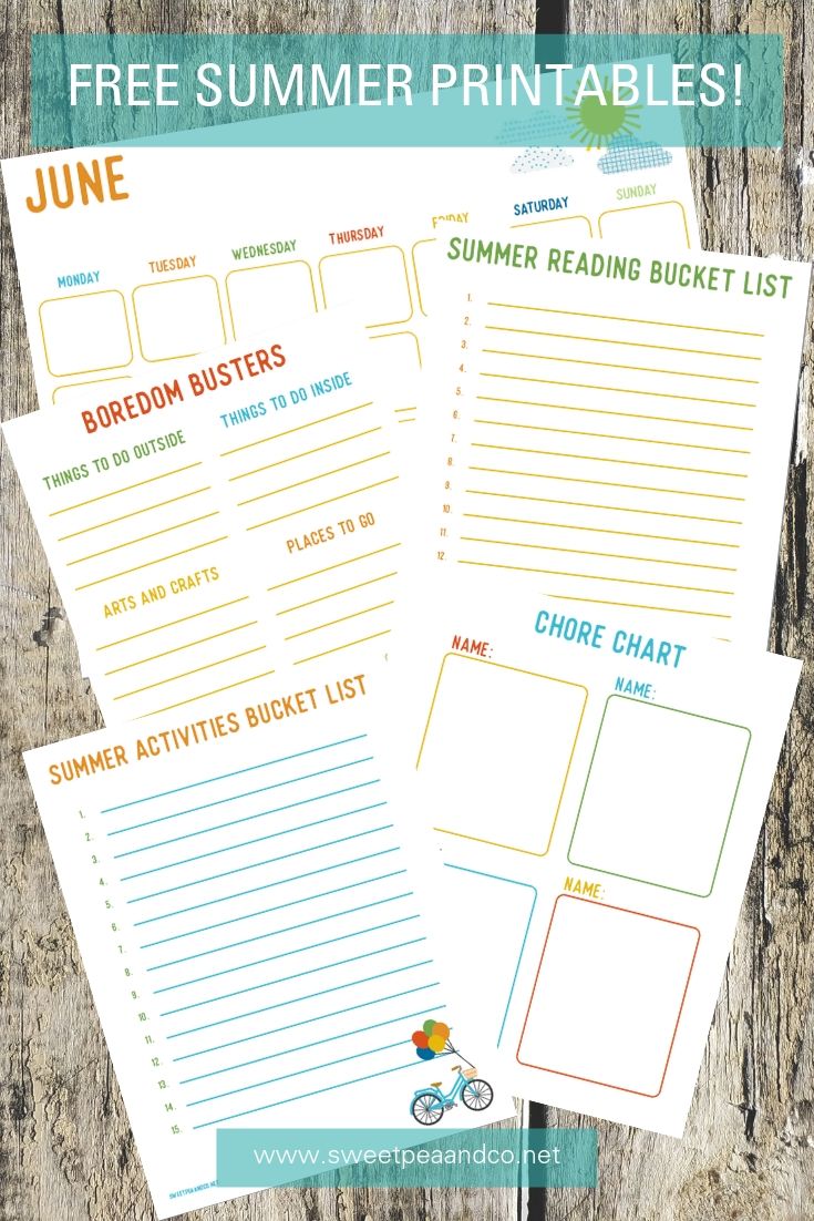 Free summer printables