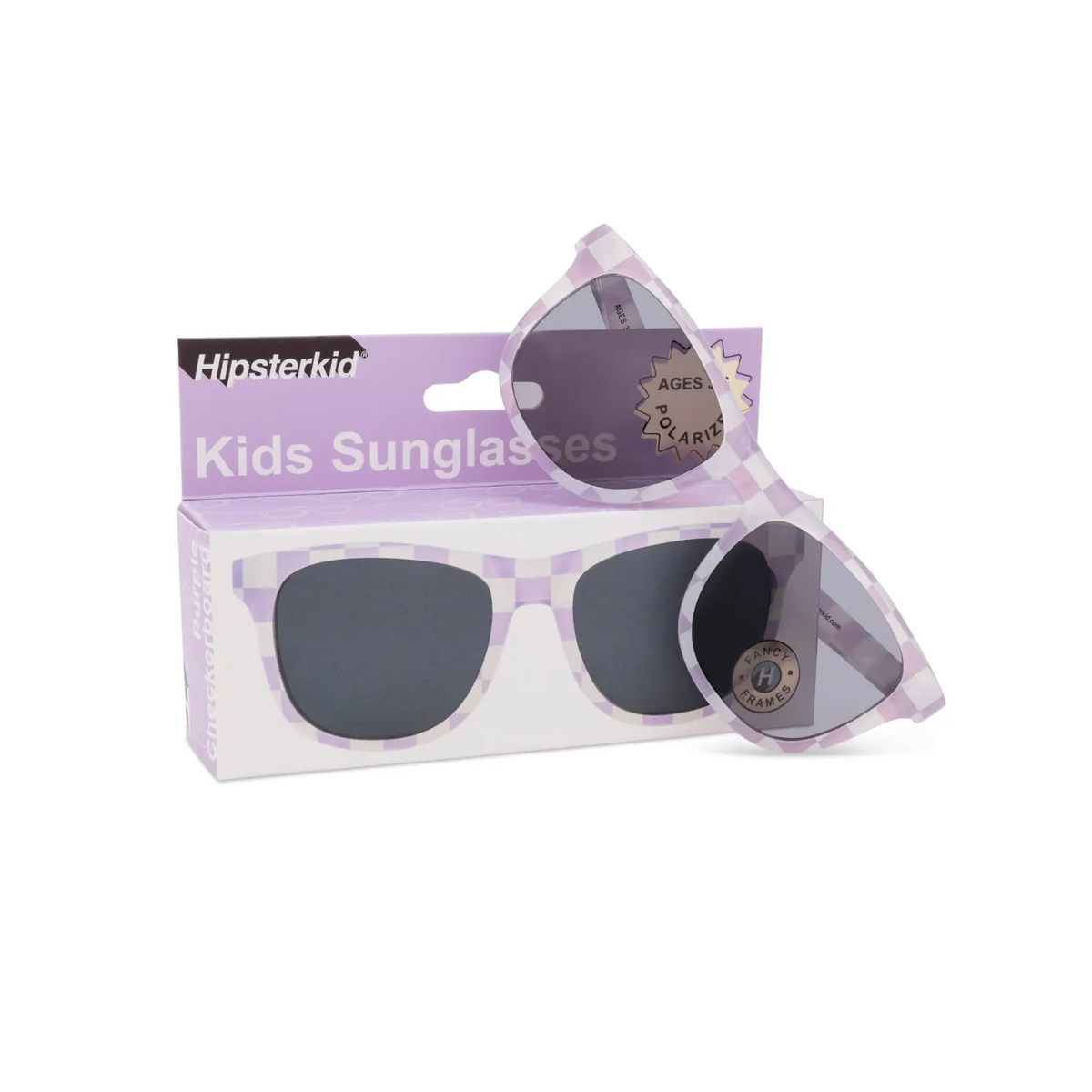 Child Sunglasses - Purple Checkerboard