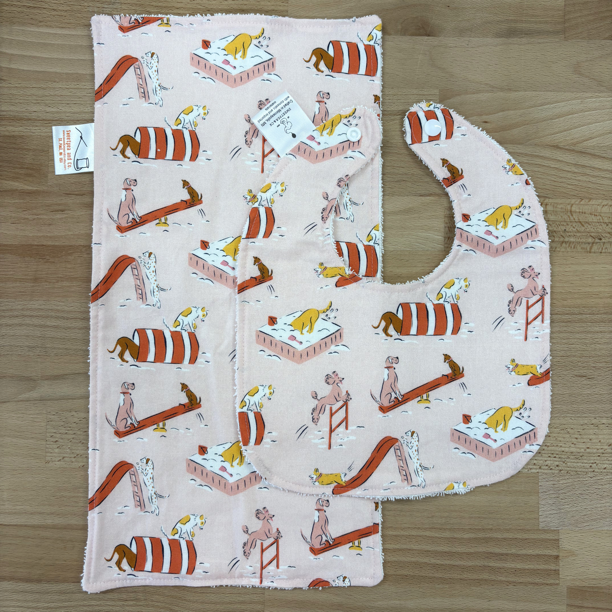 Baby Burp Cloth and Bib Gift Set