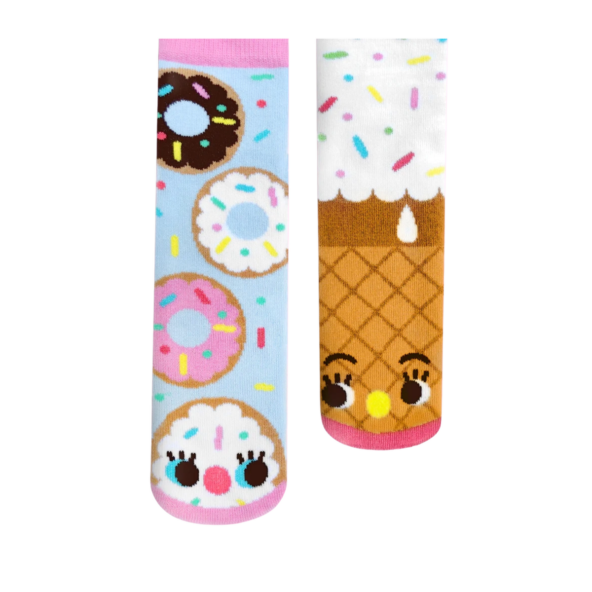 Donut & Ice Cream Mismatched Non-Slip Kids Socks
