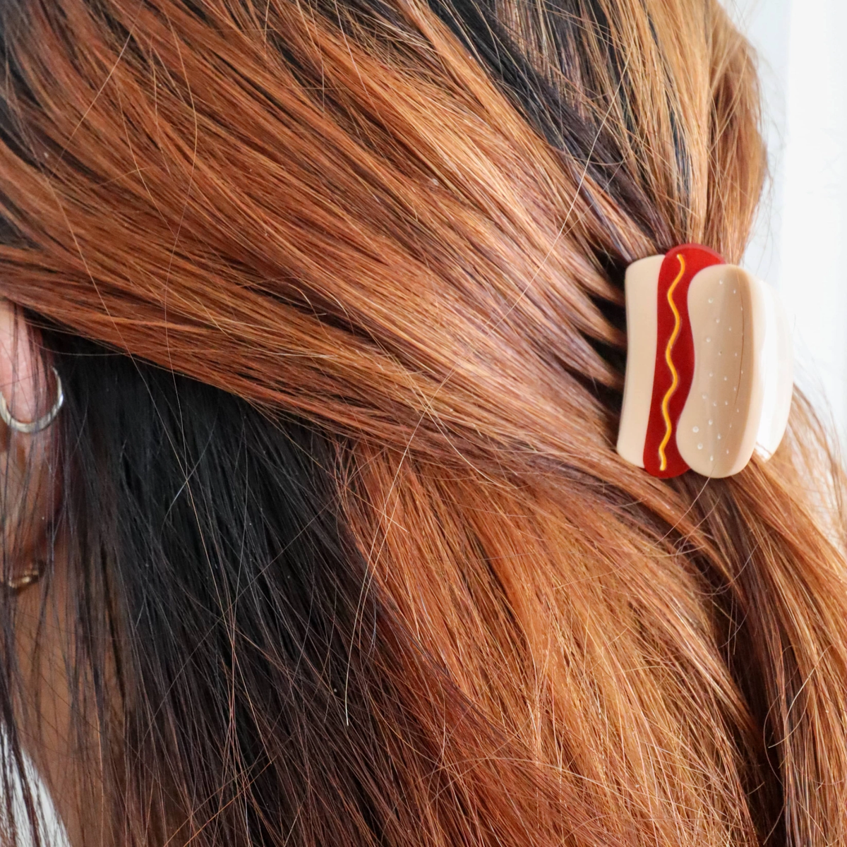 Hot Dog Mini & Me Hair Claw Clip Set