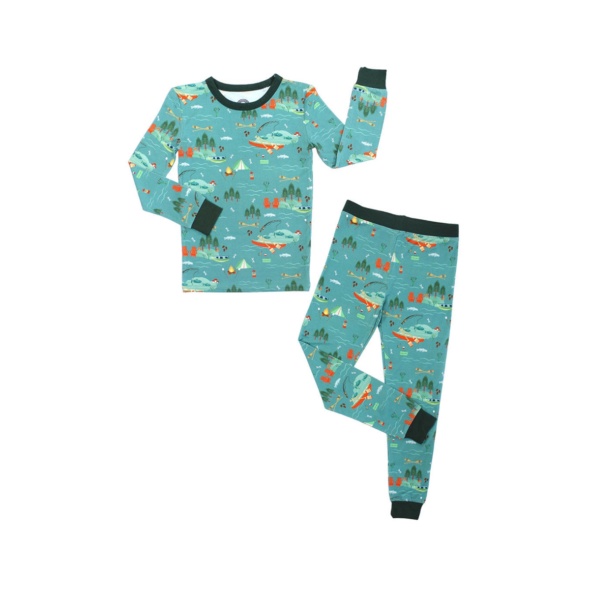 Lake Life Jump in the Lake Bamboo Kids Pajamas Sleepwear Set