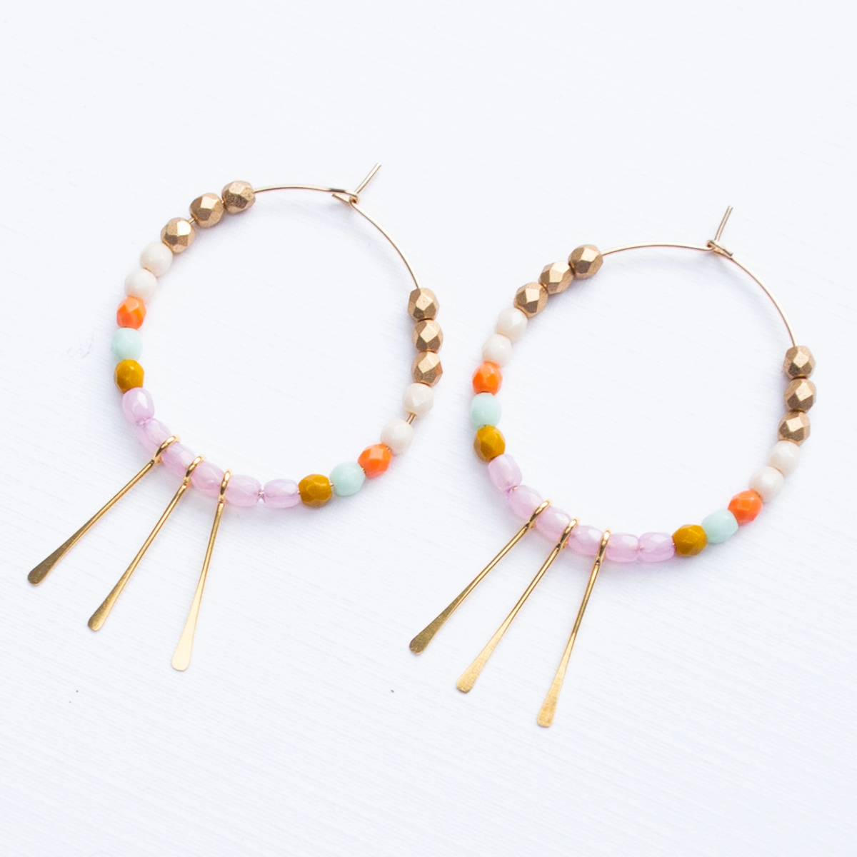 Lilac Gold Filled Hoops