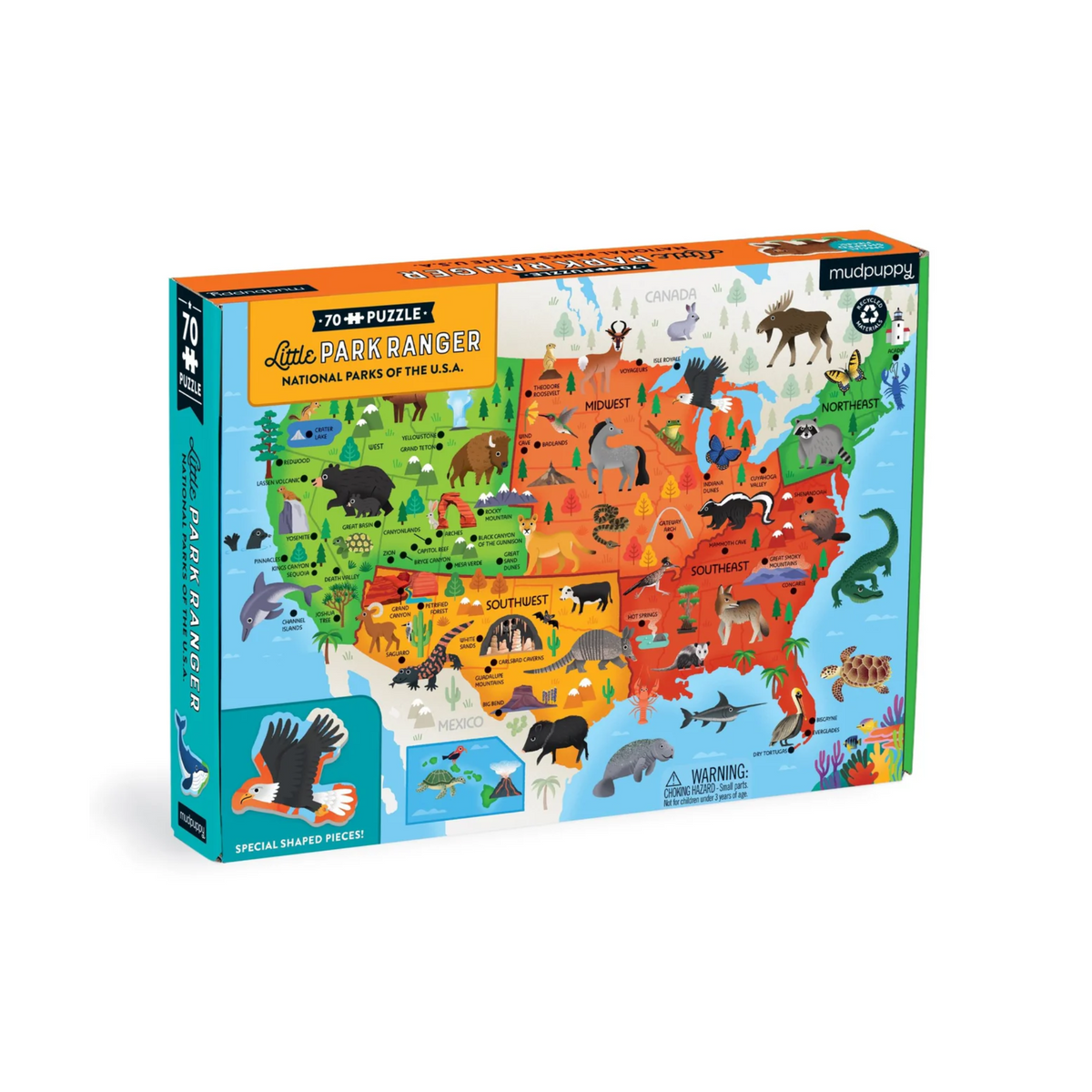Little Park Ranger National Parks Map of the U.S.A. Geography Puzzle