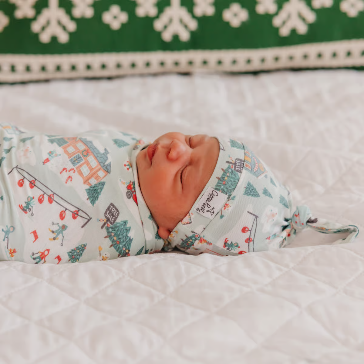 Snowy Slopes Top Knot Hat