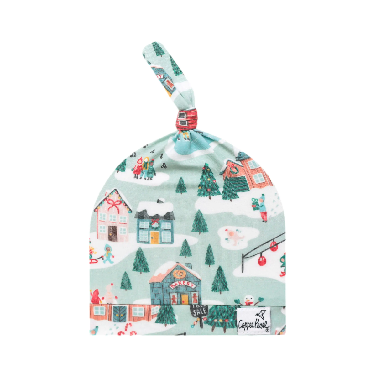 Snowy Slopes Top Knot Hat