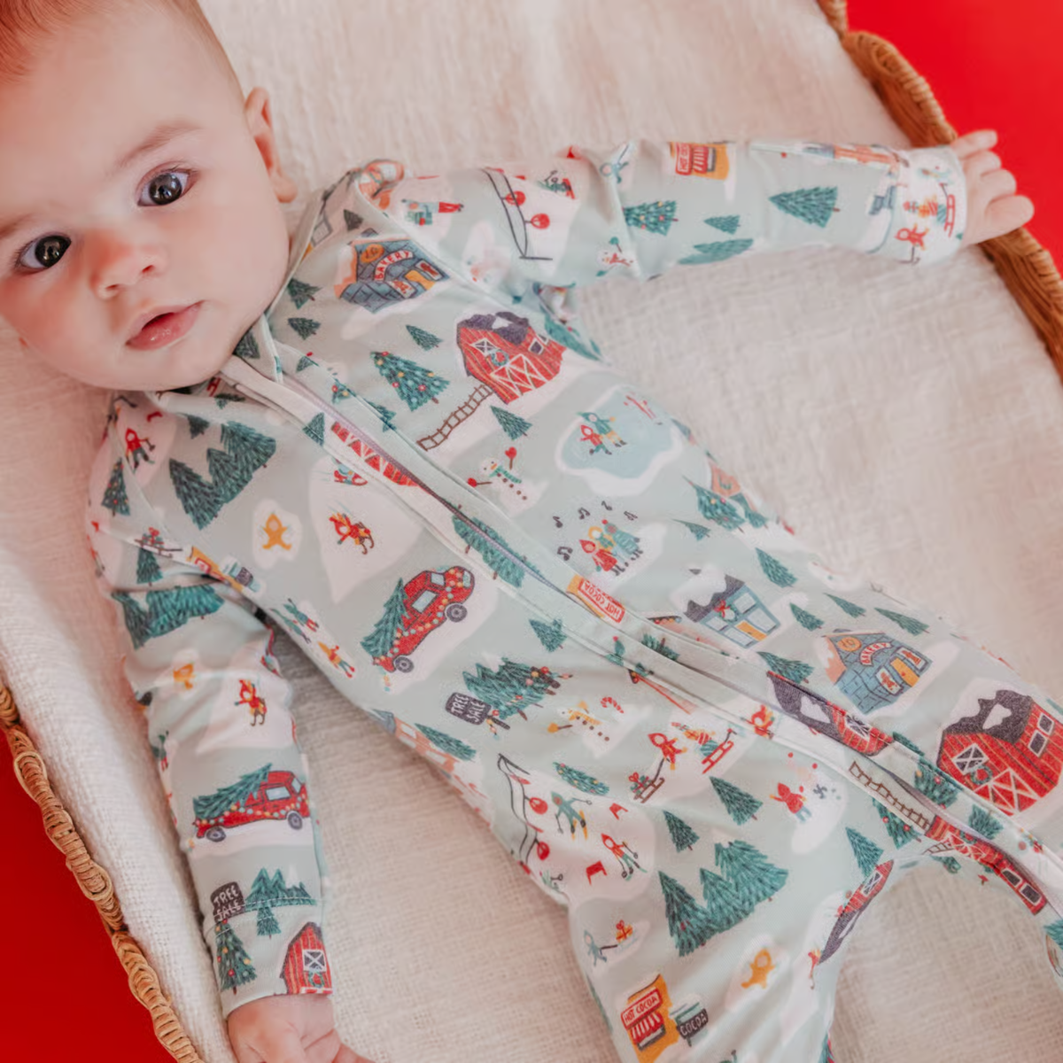 Snowy Slopes Zip-up Footie Pajamas