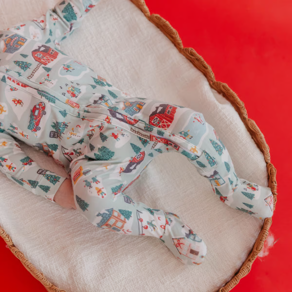 Snowy Slopes Zip-up Footie Pajamas