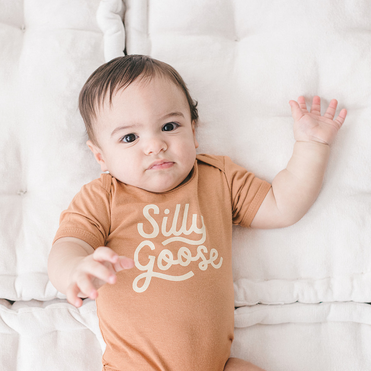 Silly Goose Baby Onesie in Ginger