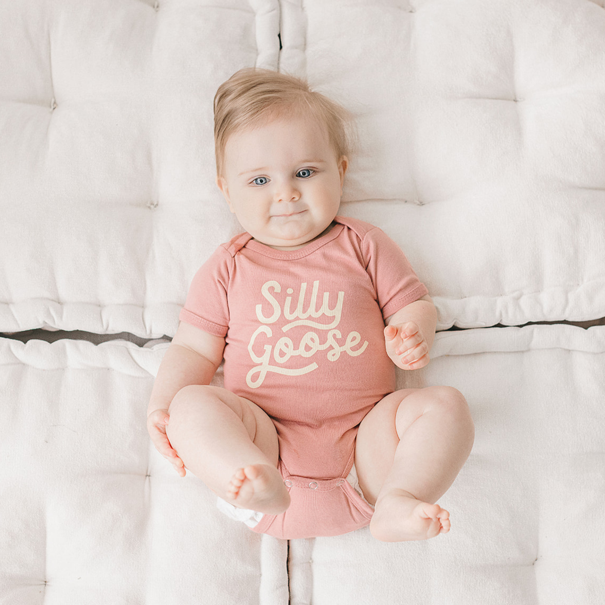 Silly Goose Baby Onesie in Mauve