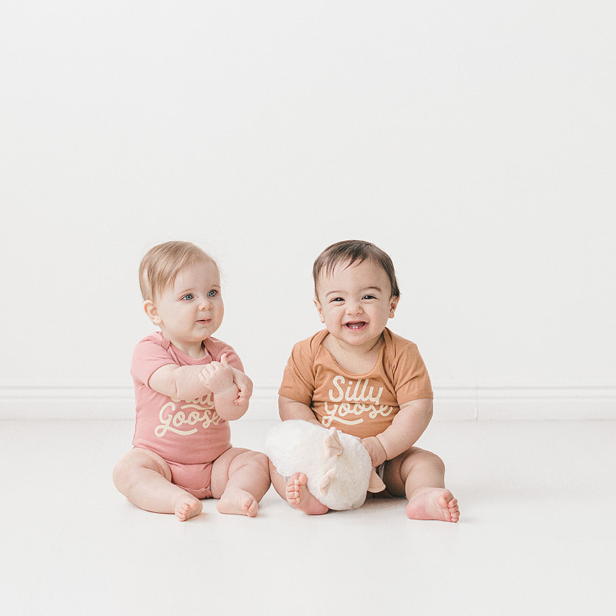 Silly Goose Baby Onesie in Mauve