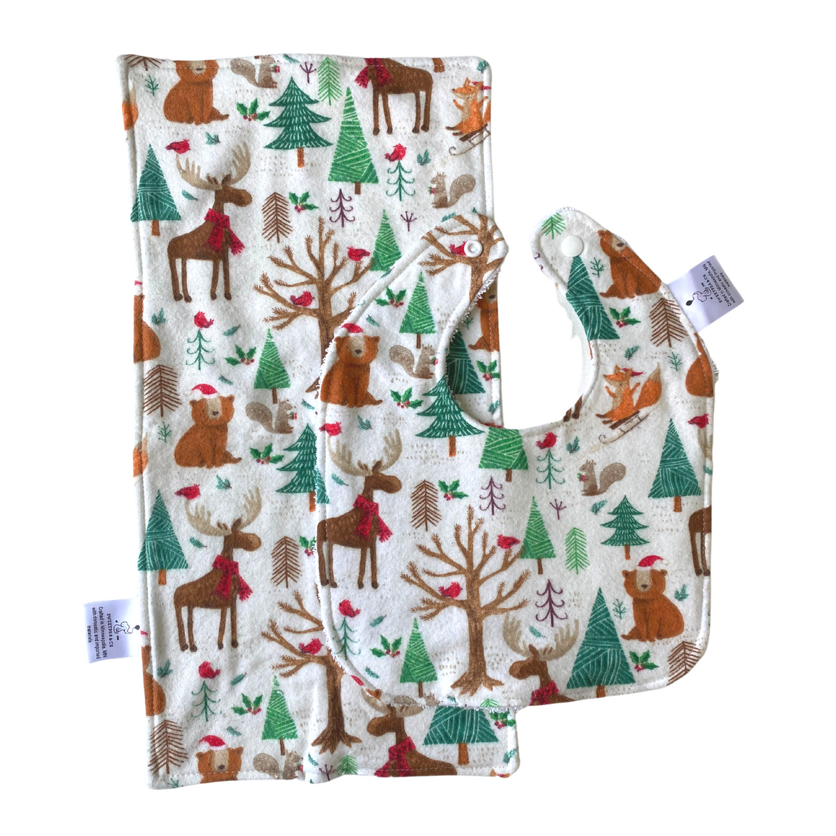 Baby Burp Cloth and Bib Gift Set