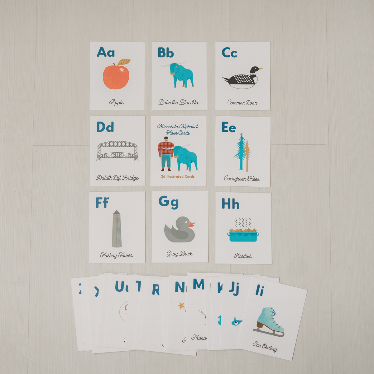 Children's Minnesota Icons Alphabet Flash Cards